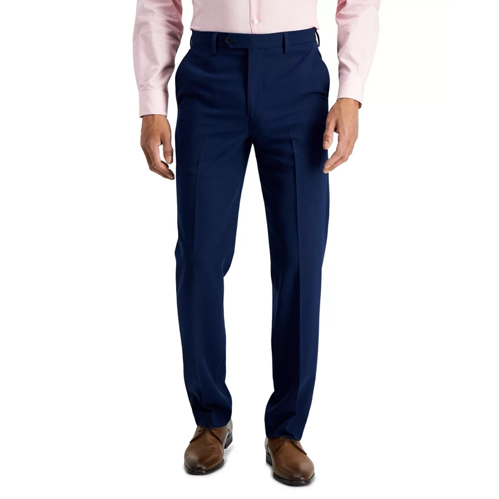 Nautica Dress Pant Mens Performance Stretch Modern Fit 34W 32L Blue E003ANCH
